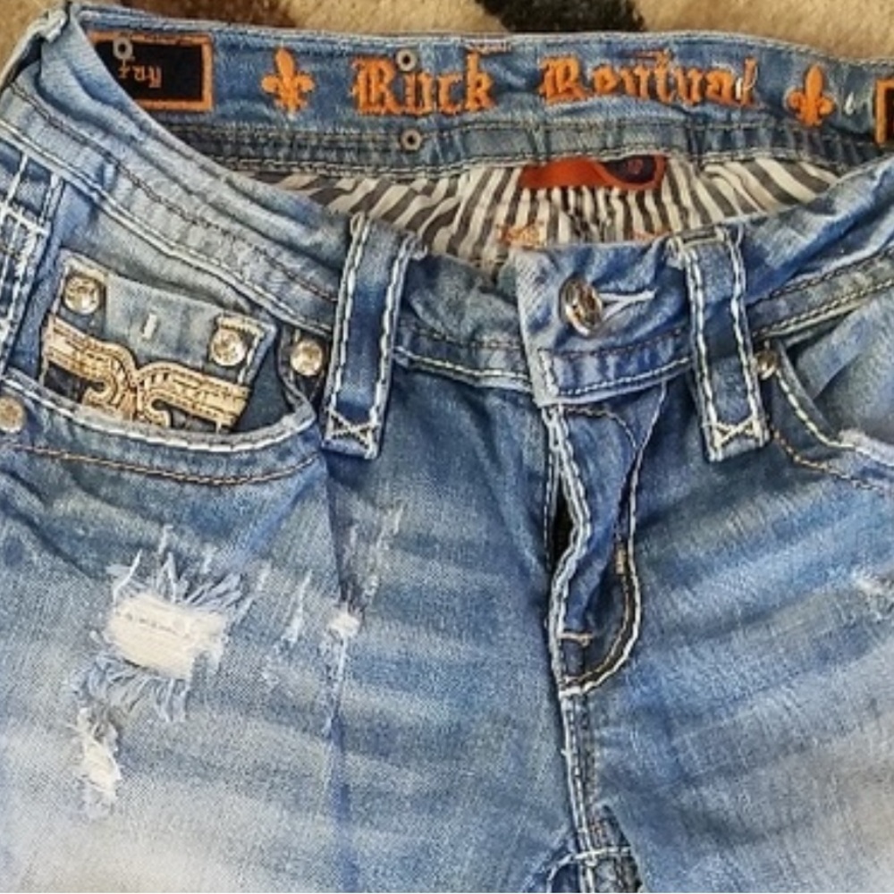 Rock Revival Light Blue Skinny Jeans - Picture 4 of 14